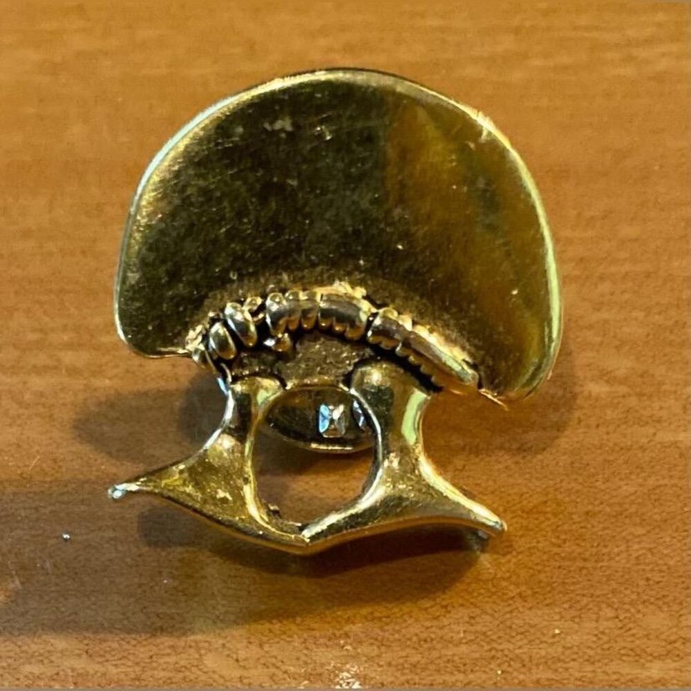 Gold Tone Abstract Modernist Lapel Pin Brooch Small Unique Shape Jewelry